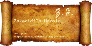 Zakariás Herold névjegykártya
